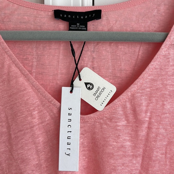 Sanctuary Sylvie Tie Sleeve Tee. Pink size Medium - Picture 3 of 9